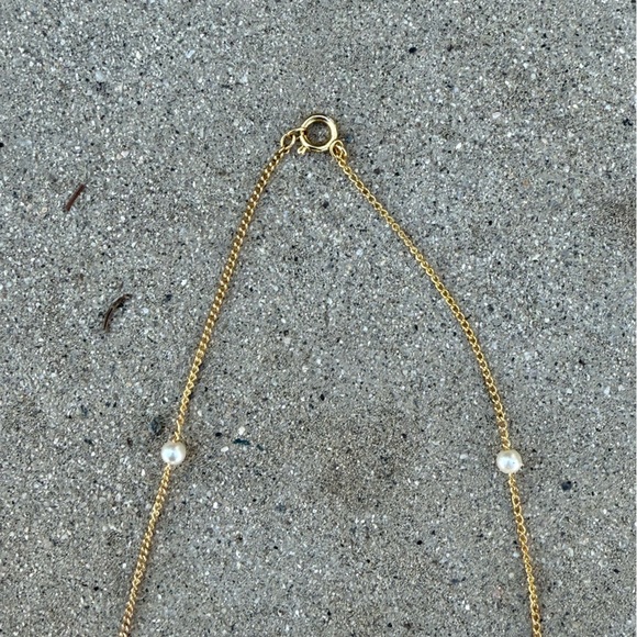 Bundle 3 for 50% off 1970s Deadstock Gold Tone Chain & Faux Pearl 16" Necklace - Picture 3 of 4